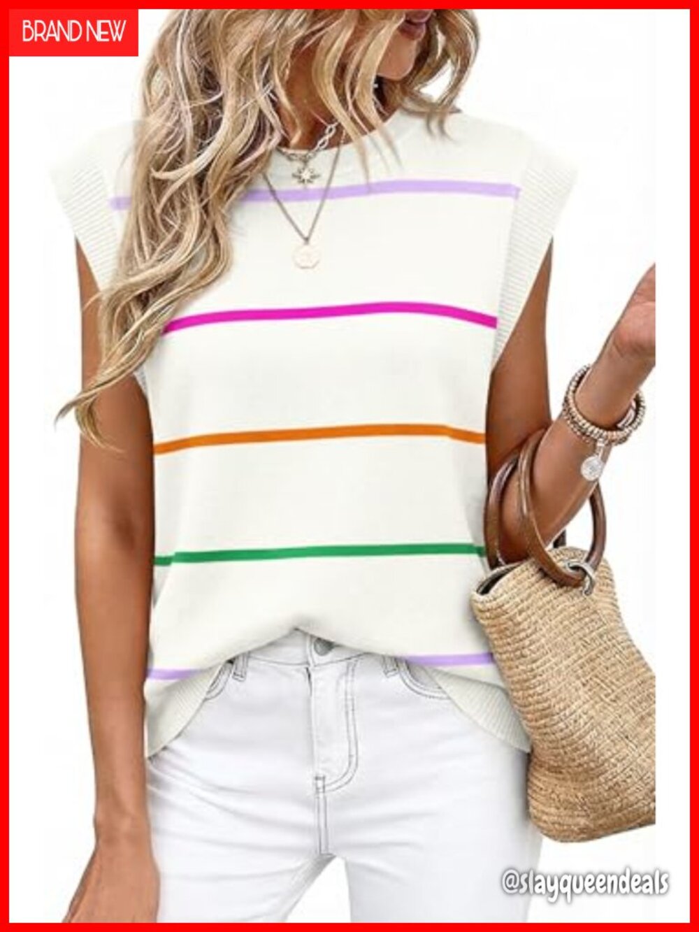 WIHOLL Women's Tank Top Lightweight Sweater Cap Sleeve Business Casual